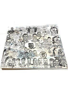 1999 Boston Bruins Team Collage Illustrated Print With Players & Highlights 14"x